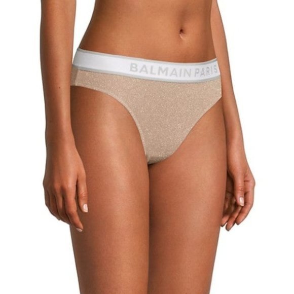 Balmain Logo Band Brazilian Panties Sz 36 / US 4 - Picture 3 of 6
